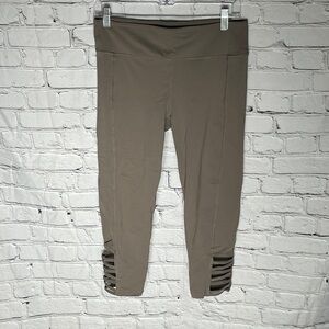 Mono B Taupe Capris with Ladder Cutout Detail